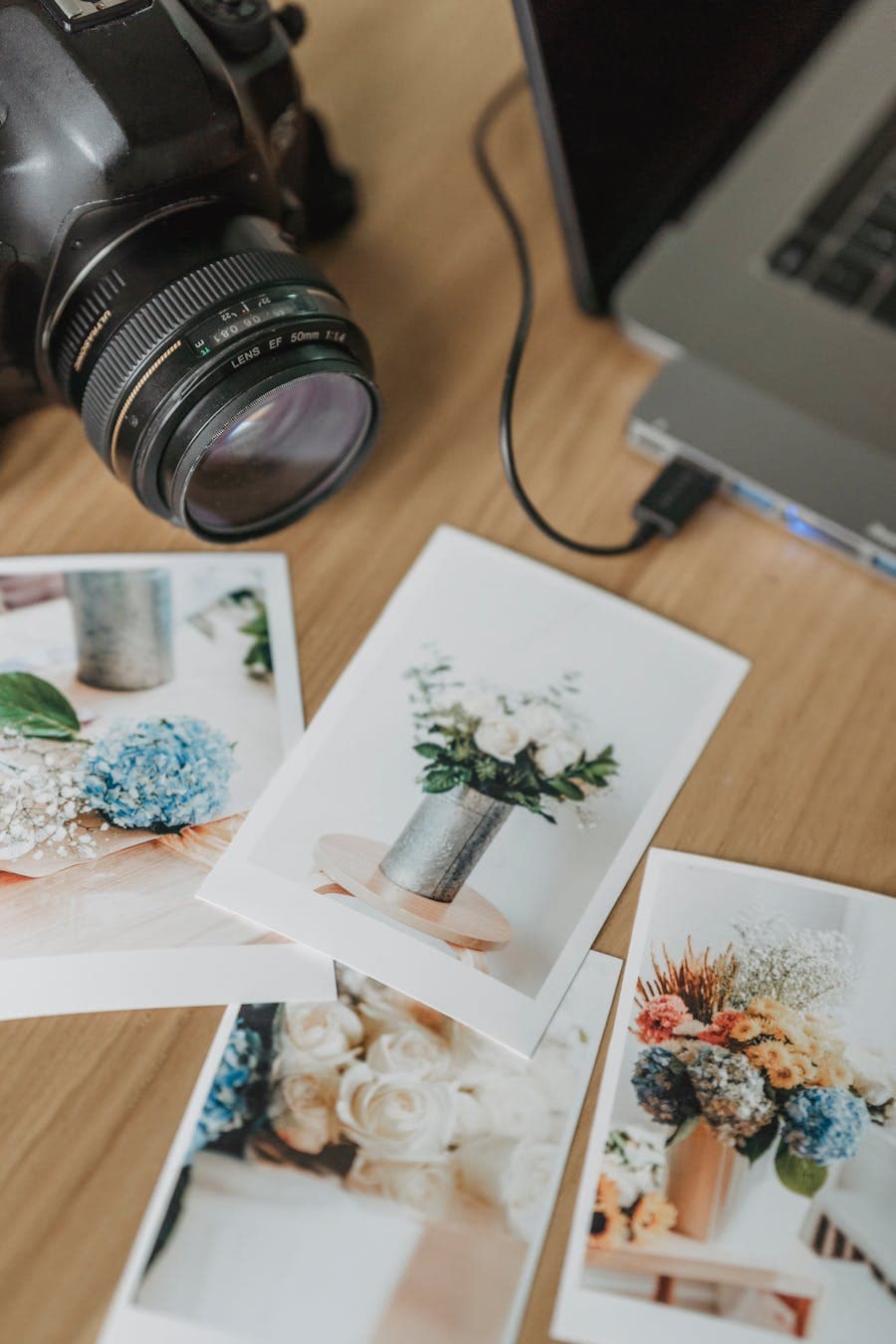 Printed photo sheets arranged cleanly for finishing